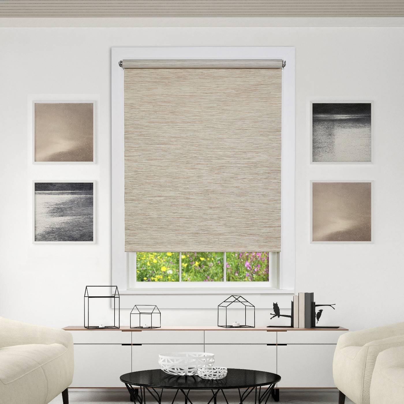 modern living room window treatments